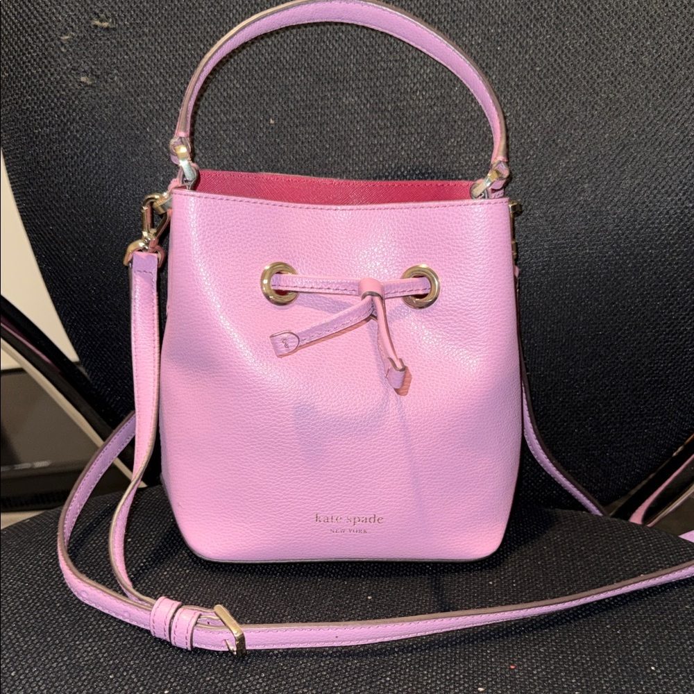 Kate Spade New York Leather Lavender Bucket Bag (EE)
